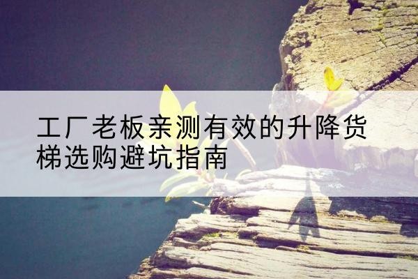 合作升降货梯怎么选-工厂老板亲测有效的升降货梯选购避坑指南