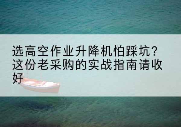 合作高空作业升降机厂家推荐-选高空作业升降机怕踩坑？这份老采购的实战指南请收好