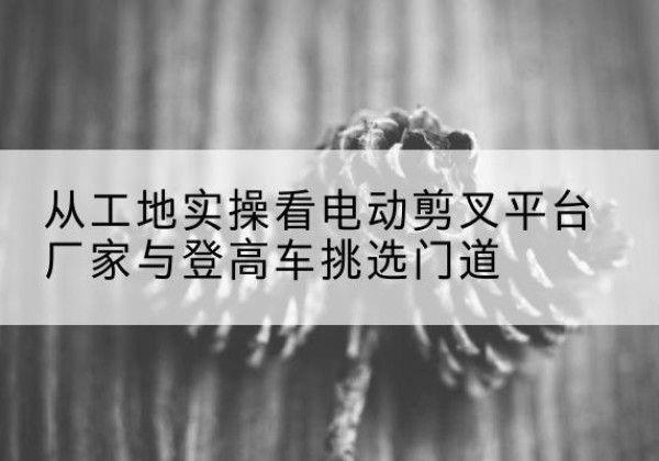 合作电动剪叉升降平台厂家-从工地实操看电动剪叉平台厂家与登高车挑选门道