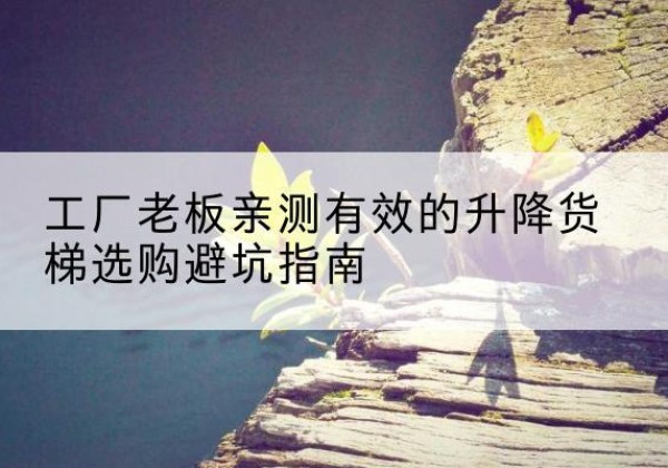 合作升降货梯怎么选-工厂老板亲测有效的升降货梯选购避坑指南